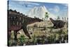 A Pair of Stegosaurid Miragaia Dinosaurs-null-Stretched Canvas