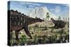 A Pair of Stegosaurid Miragaia Dinosaurs-null-Stretched Canvas