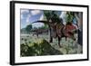 A Pair of Tarbosaurus Dinosaurs Hunting for Food-Stocktrek Images-Framed Art Print