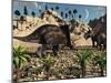 A Pair of Torosaurus Dinosaurs Fight Each Other-Stocktrek Images-Mounted Photographic Print