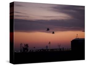 A Pair of UH-60 Black Hawk Helicopters Approach their Landing in Baghdad, Iraq-null-Stretched Canvas
