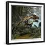 A Pair of Utahraptors Crossing a Stream-Stocktrek Images-Framed Art Print