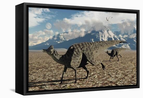 A Pair of Velafrons Hadrosaurid Dinosaurs from the Cretaceous Period-Stocktrek Images-Framed Stretched Canvas