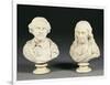 A Pair of White Marble Busts of William Shakespeare and John Milton, Last Quarter 19th Century-null-Framed Premium Giclee Print