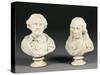 A Pair of White Marble Busts of William Shakespeare and John Milton, Last Quarter 19th Century-null-Stretched Canvas