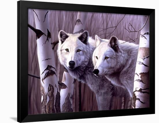 A Pair of White Wolves-Rusty Frentner-Framed Giclee Print