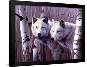 A Pair of White Wolves-Rusty Frentner-Framed Giclee Print