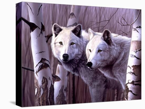 A Pair of White Wolves-Rusty Frentner-Stretched Canvas