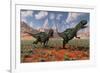 A Pair of Yangchuanosaurus Dinosaurs Hunting-null-Framed Art Print