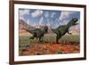 A Pair of Yangchuanosaurus Dinosaurs Hunting-null-Framed Art Print