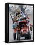 A Pakistan Earthquake Survivor Family Ride a Vehicle as They Make Their Way to Mansehra-null-Framed Stretched Canvas