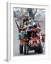 A Pakistan Earthquake Survivor Family Ride a Vehicle as They Make Their Way to Mansehra-null-Framed Photographic Print