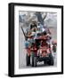A Pakistan Earthquake Survivor Family Ride a Vehicle as They Make Their Way to Mansehra-null-Framed Photographic Print