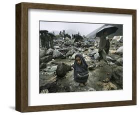 A Pakistani Earthquake Survivor Shivers-null-Framed Photographic Print