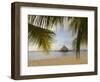 A Palapa and Sandy Beach, Placencia, Belize-William Sutton-Framed Photographic Print