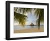 A Palapa and Sandy Beach, Placencia, Belize-William Sutton-Framed Photographic Print