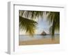 A Palapa and Sandy Beach, Placencia, Belize-William Sutton-Framed Photographic Print