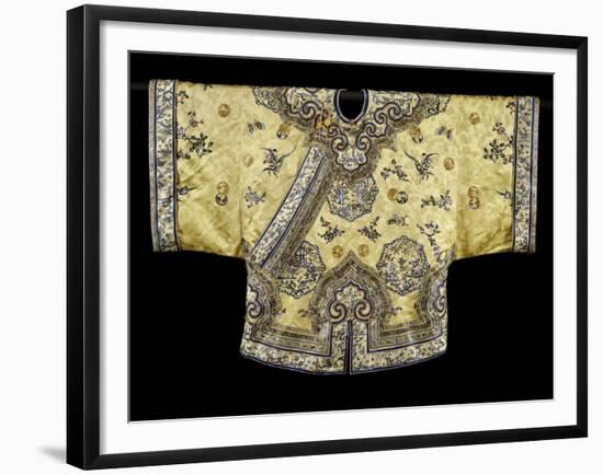 A Pale Yellow-Ground Silk-Embroidered Jacket, 19th Century-null-Framed Giclee Print