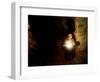 A Palestinian Boy Holds a Sparkler after Breaking the Fast on the First Day of Ramadan in Gaza City-null-Framed Photographic Print