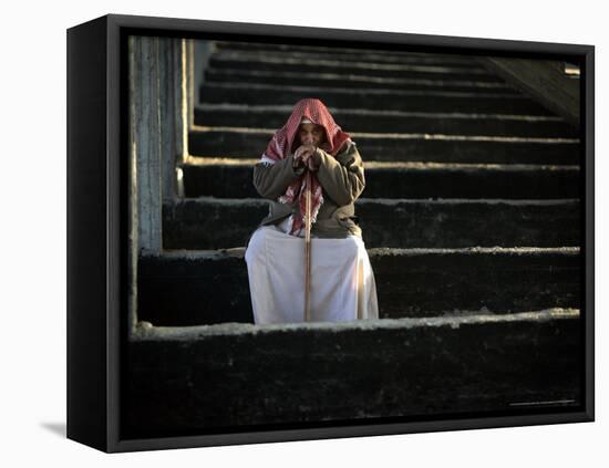 A Palestinian Man at a Soccer Stadium in Gaza City, October 23, 2006-Emilio Morenatti-Framed Stretched Canvas