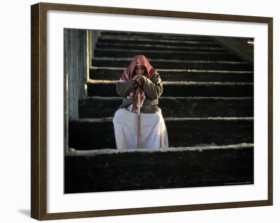 A Palestinian Man at a Soccer Stadium in Gaza City, October 23, 2006-Emilio Morenatti-Framed Photographic Print