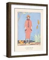 A Palm Beach, from a Collection of Fashion Plates, 1921 (Pochoir Print)-Georges Barbier-Framed Giclee Print