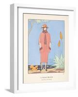 A Palm Beach, from a Collection of Fashion Plates, 1921 (Pochoir Print)-Georges Barbier-Framed Giclee Print