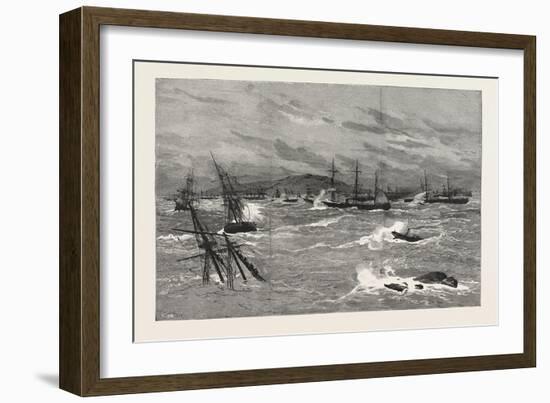 A Pampero (Or Hurricane) in South America: the Inner Anchorage, Monte Video, During the Storm-null-Framed Giclee Print