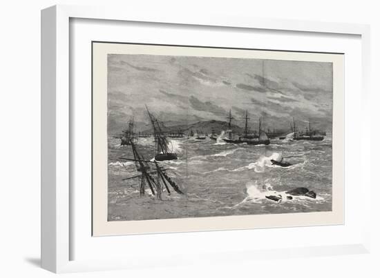 A Pampero (Or Hurricane) in South America: the Inner Anchorage, Monte Video, During the Storm-null-Framed Giclee Print