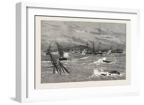 A Pampero (Or Hurricane) in South America: the Inner Anchorage, Monte Video, During the Storm-null-Framed Giclee Print