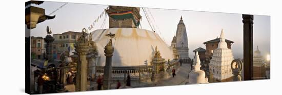 A Panorama Formed of Three Frames Giving a Very Wide Angle View, Kathmandu, Nepal-Don Smith-Stretched Canvas