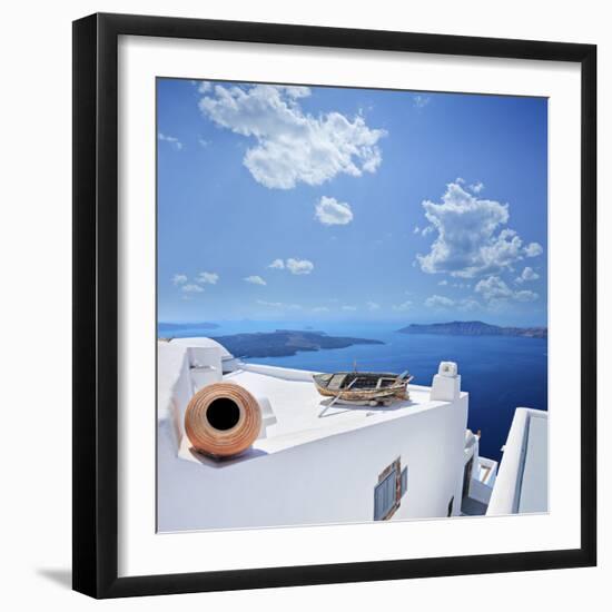 A Panorama from Santorini Island, Greece-Ljsphotography-Framed Photographic Print