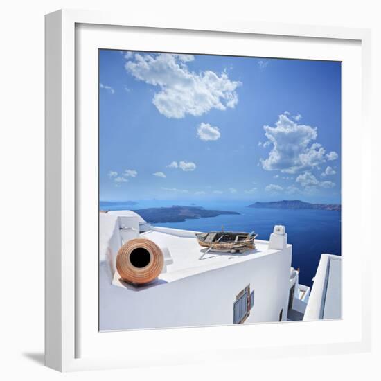 A Panorama from Santorini Island, Greece-Ljsphotography-Framed Photographic Print