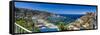 A Panorama of Avalon on Catalina Island-Andrew Shoemaker-Framed Stretched Canvas