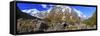 A Panorama of Mountains at the Entrance to Milford Sound, South Island, New Zealand-Paul Dymond-Framed Stretched Canvas