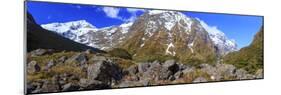 A Panorama of Mountains at the Entrance to Milford Sound, South Island, New Zealand-Paul Dymond-Mounted Photographic Print