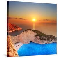 A Panorama of Sunset over Zakynthos Island, Greece-Ljsphotography-Stretched Canvas