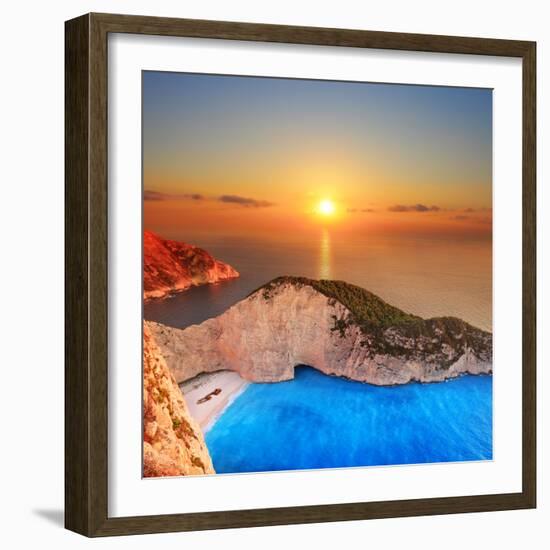 A Panorama of Sunset over Zakynthos Island, Greece-Ljsphotography-Framed Photographic Print