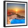 A Panorama of Sunset over Zakynthos Island, Greece-Ljsphotography-Framed Photographic Print