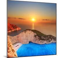 A Panorama of Sunset over Zakynthos Island, Greece-Ljsphotography-Mounted Photographic Print