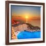 A Panorama of Sunset over Zakynthos Island, Greece-Ljsphotography-Framed Photographic Print