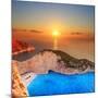 A Panorama of Sunset over Zakynthos Island, Greece-Ljsphotography-Mounted Photographic Print