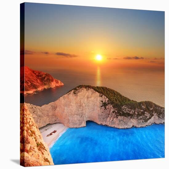 A Panorama of Sunset over Zakynthos Island, Greece-Ljsphotography-Stretched Canvas