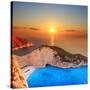 A Panorama of Sunset over Zakynthos Island, Greece-Ljsphotography-Stretched Canvas