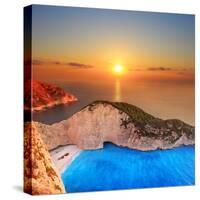 A Panorama of Sunset over Zakynthos Island, Greece-Ljsphotography-Stretched Canvas