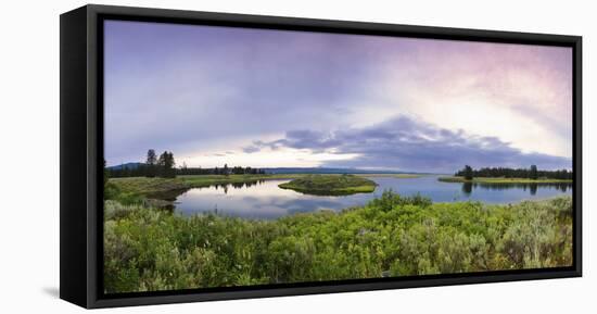 A Panorama of the Millionaire's Pool on the Henry's Fork River in Idaho-Clint Losee-Framed Stretched Canvas