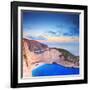 A Panorama of Zakynthos Island with a Shipwreck on the Sandy Beach-Ljsphotography-Framed Photographic Print