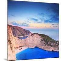 A Panorama of Zakynthos Island with a Shipwreck on the Sandy Beach-Ljsphotography-Mounted Photographic Print