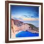 A Panorama of Zakynthos Island with a Shipwreck on the Sandy Beach-Ljsphotography-Framed Photographic Print