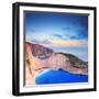 A Panorama of Zakynthos Island with a Shipwreck on the Sandy Beach-Ljsphotography-Framed Photographic Print